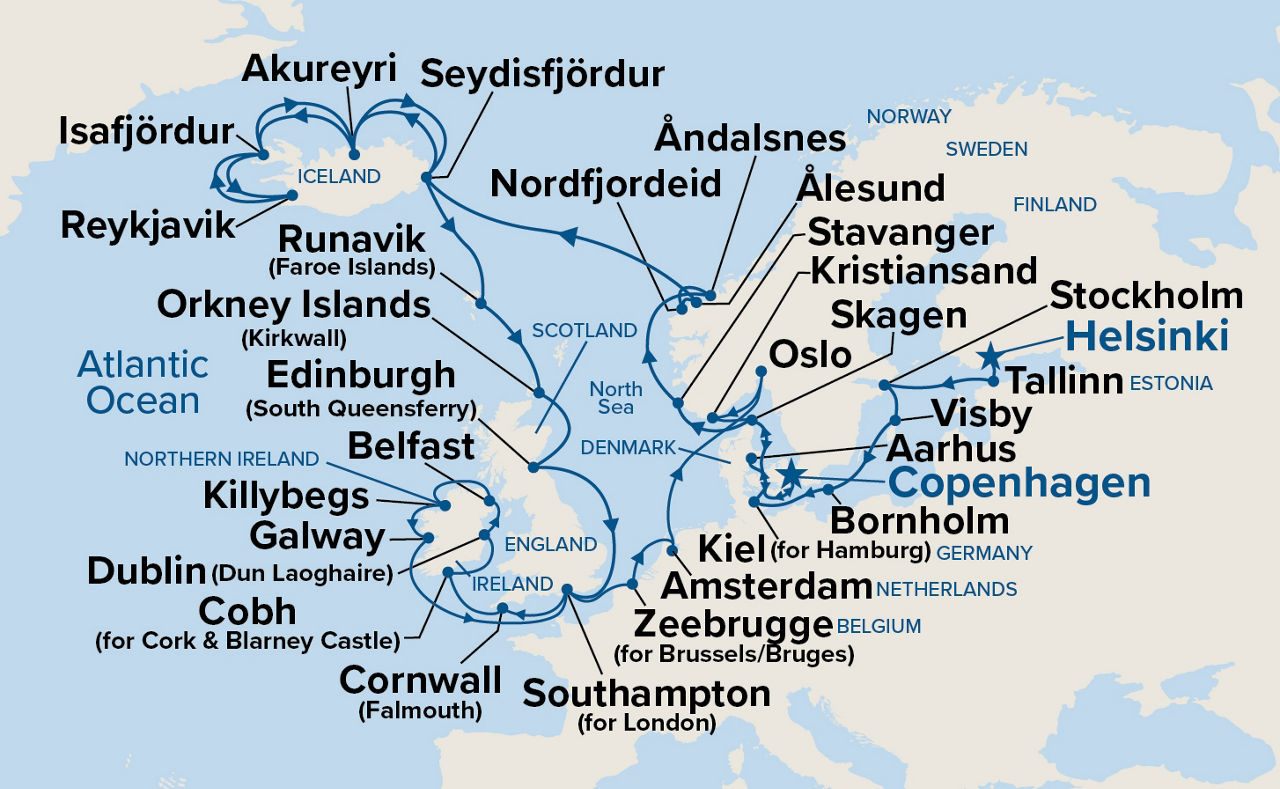 Northern Europe Explorer — Itinerary Map