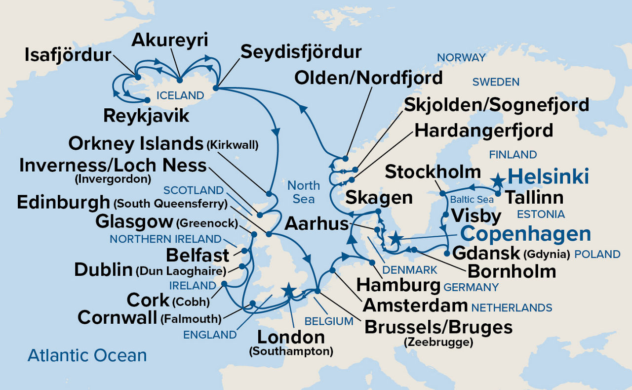 Northern Europe Explorer — Itinerary Map