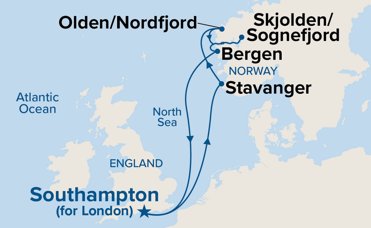 Norwegian Fjords — Itinerary Map