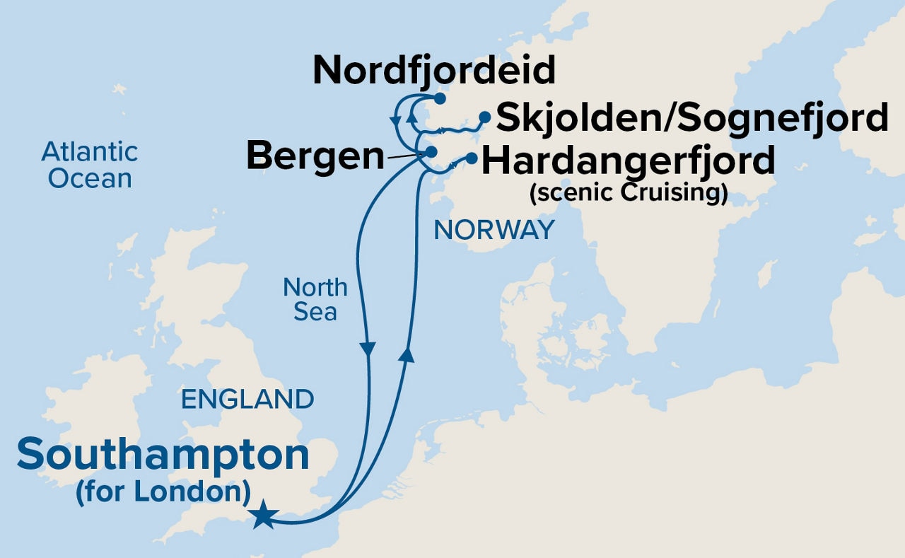 Norwegian Fjords — Itinerary Map