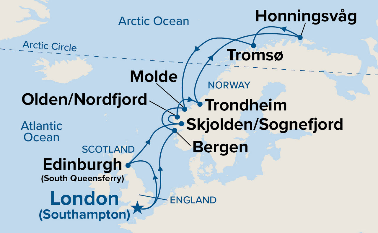 Land of the Midnight Sun & Summer Solstice — Itinerary Map
