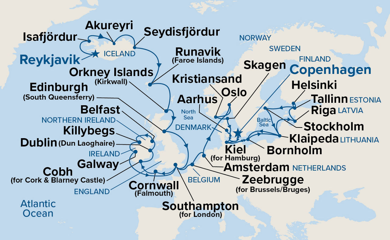 Northern Europe Explorer — Itinerary Map