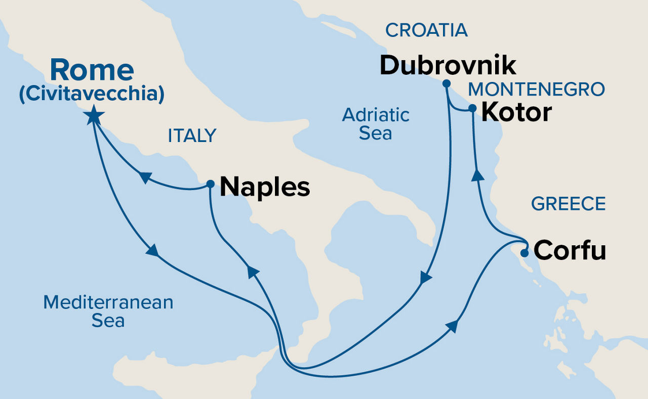 Mediterranean & Adriatic — Itinerary Map