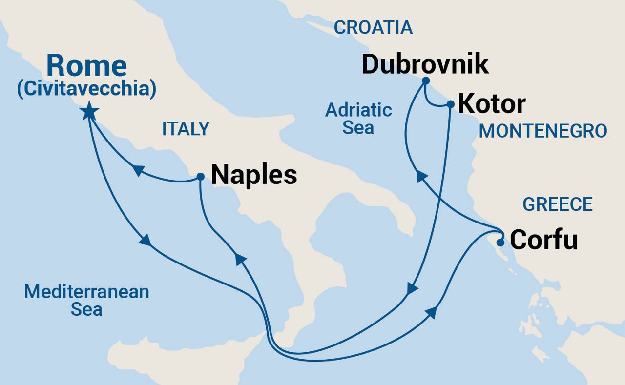 Mediterranean & Adriatic — Itinerary Map