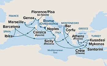 The Best of the Mediterranean — Itinerary Map
