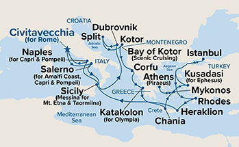 The Best of the Mediterranean — Itinerary Map