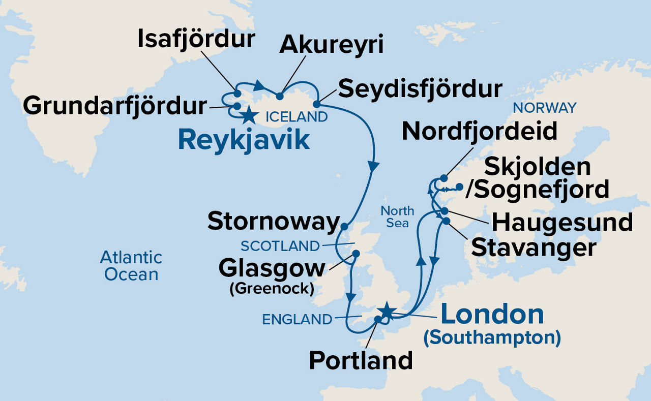 VIking Fjords Adventure — Itinerary Map