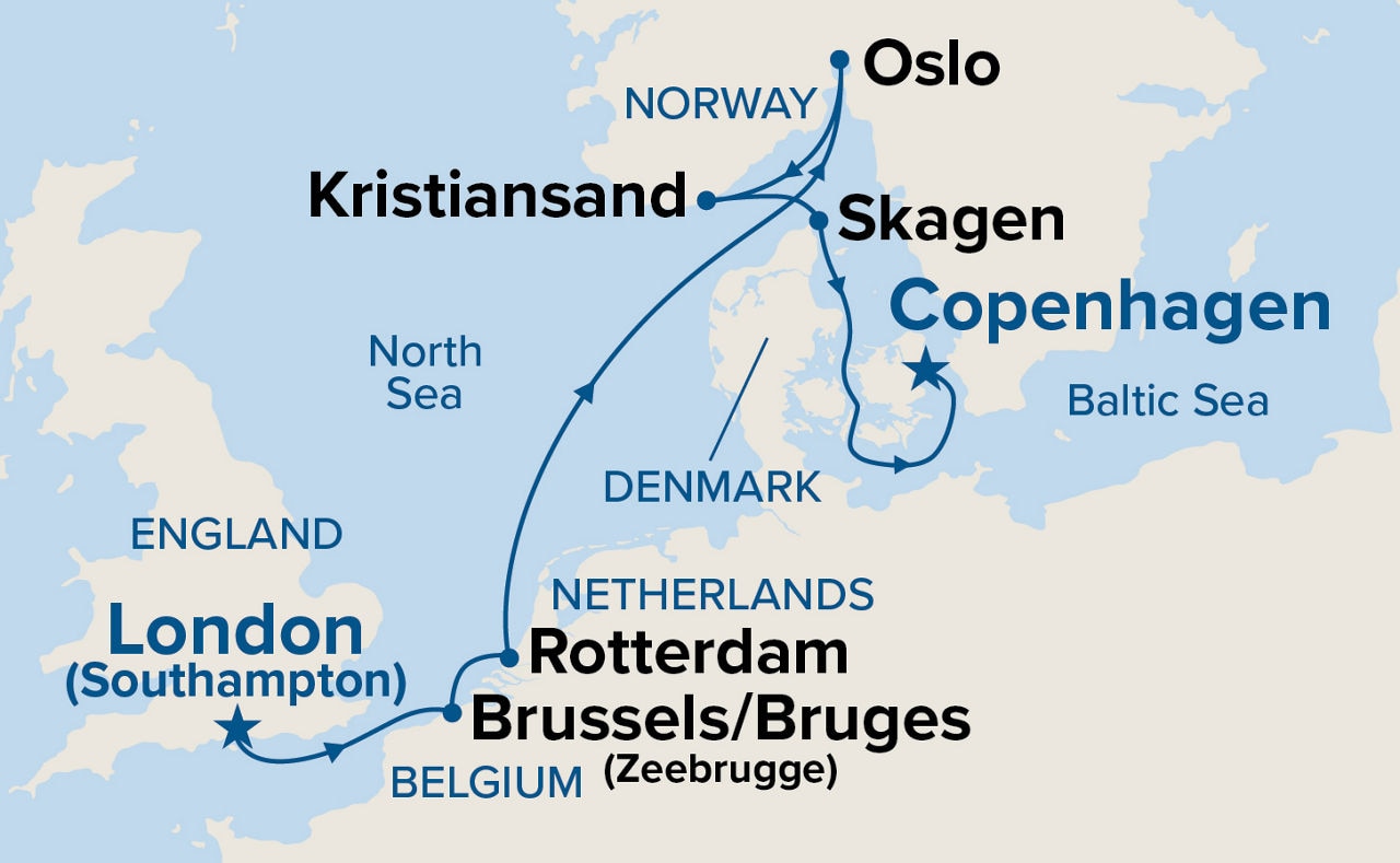 Northern Europe Capitals — Itinerary Map
