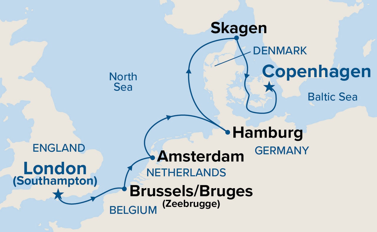 Northern Europe Capitals — Itinerary Map