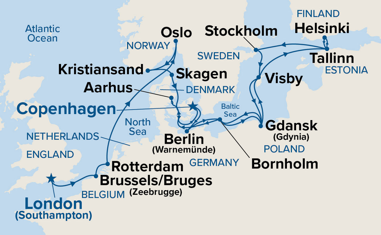 Scandinavia & Baltic Explorer — Itinerary Map
