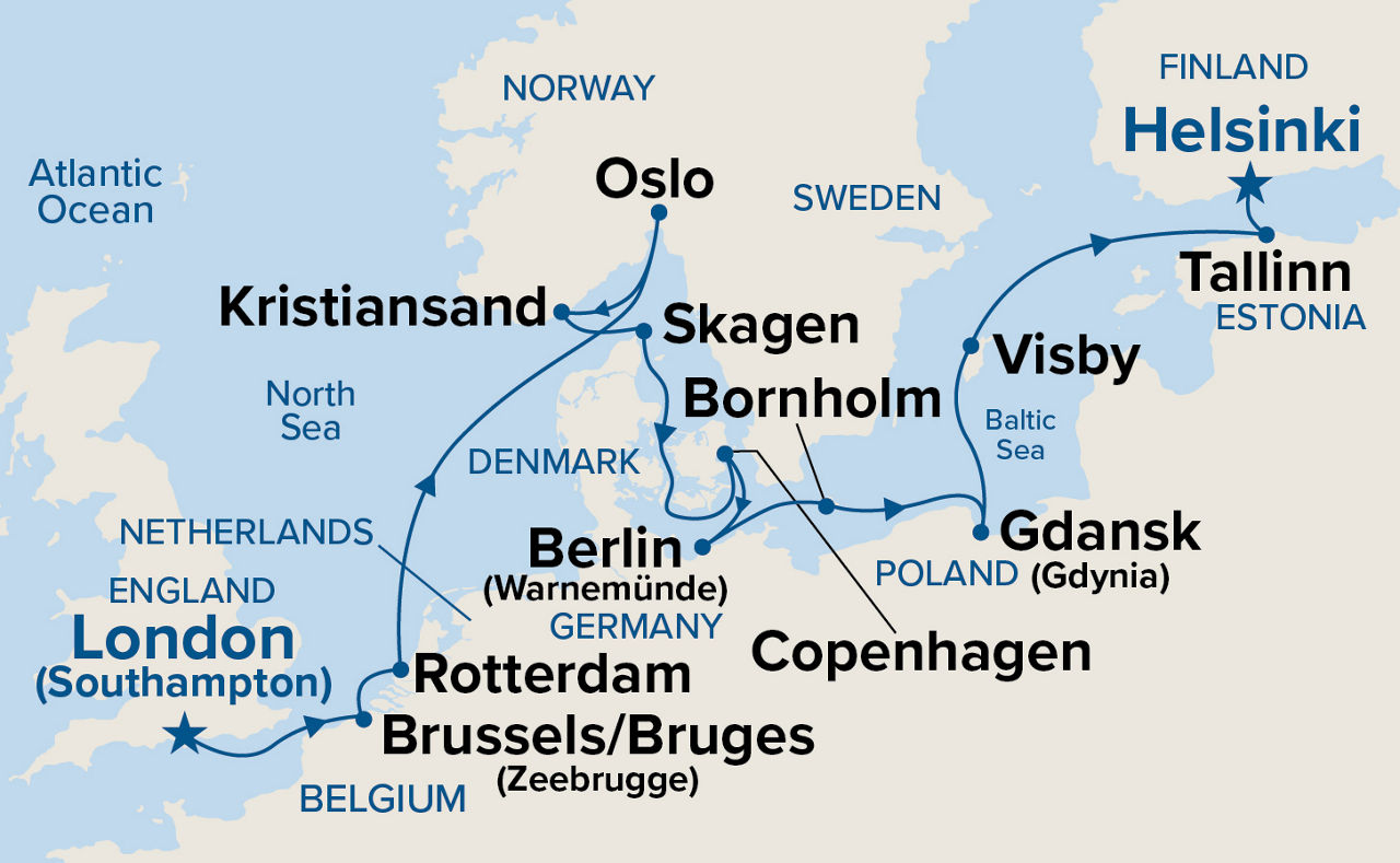 Scandinavia & Baltic Adventure — Itinerary Map