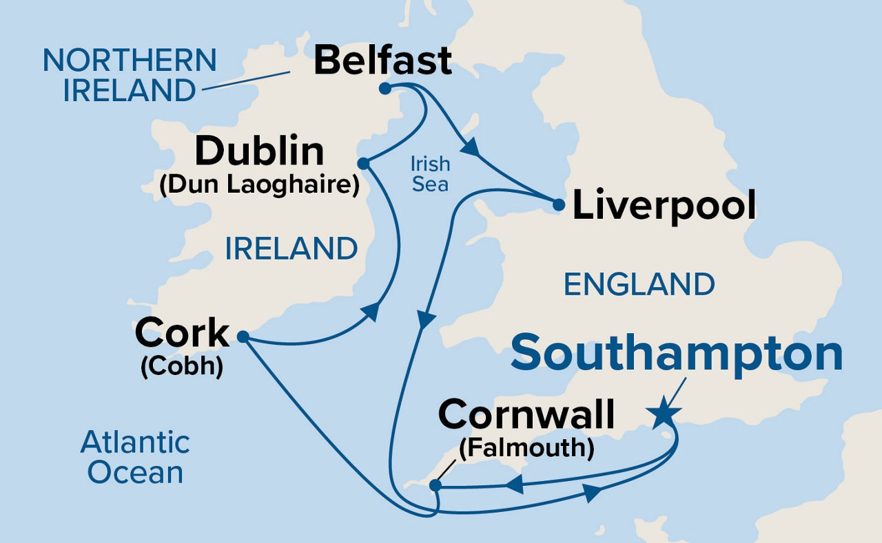 Ireland & England — Itinerary Map
