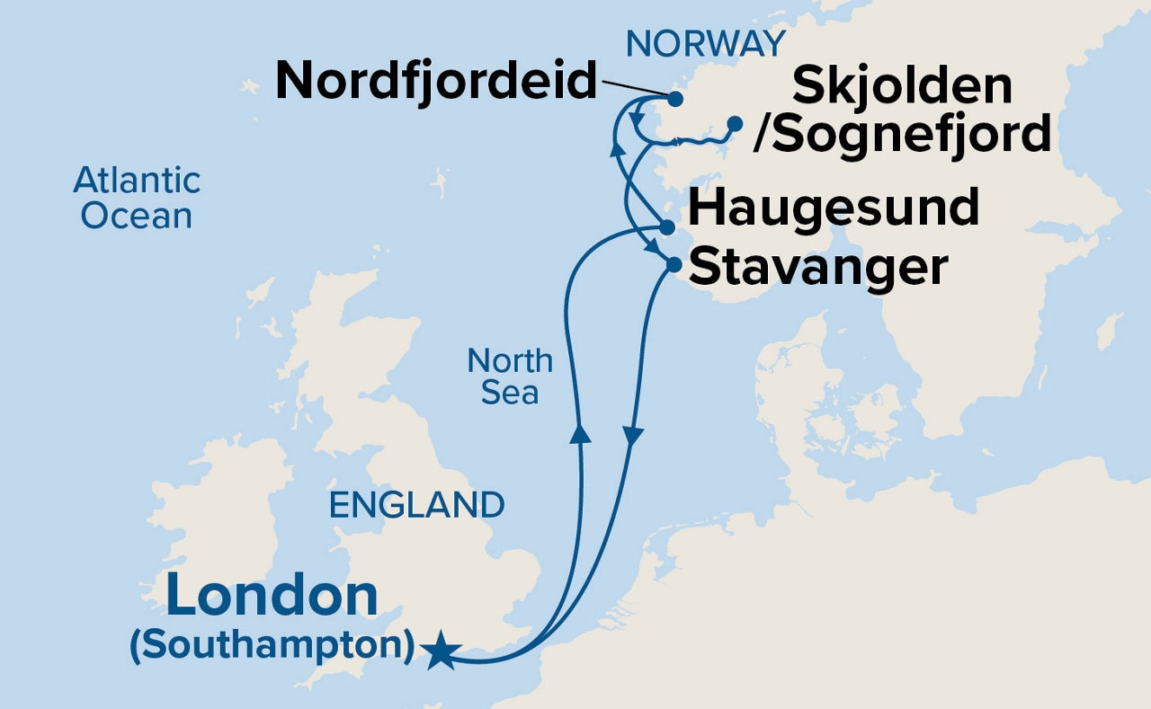 Norwegian Fjords — Itinerary Map