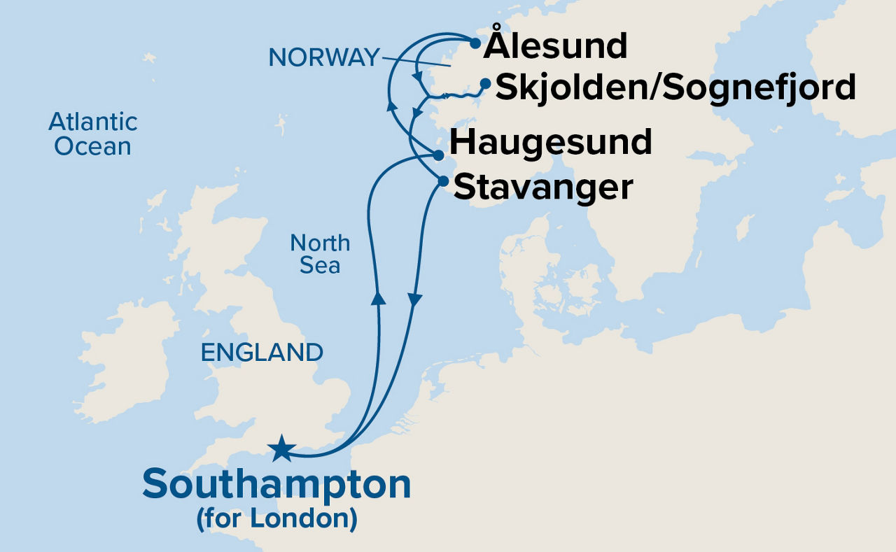 Norwegian Fjords — Itinerary Map