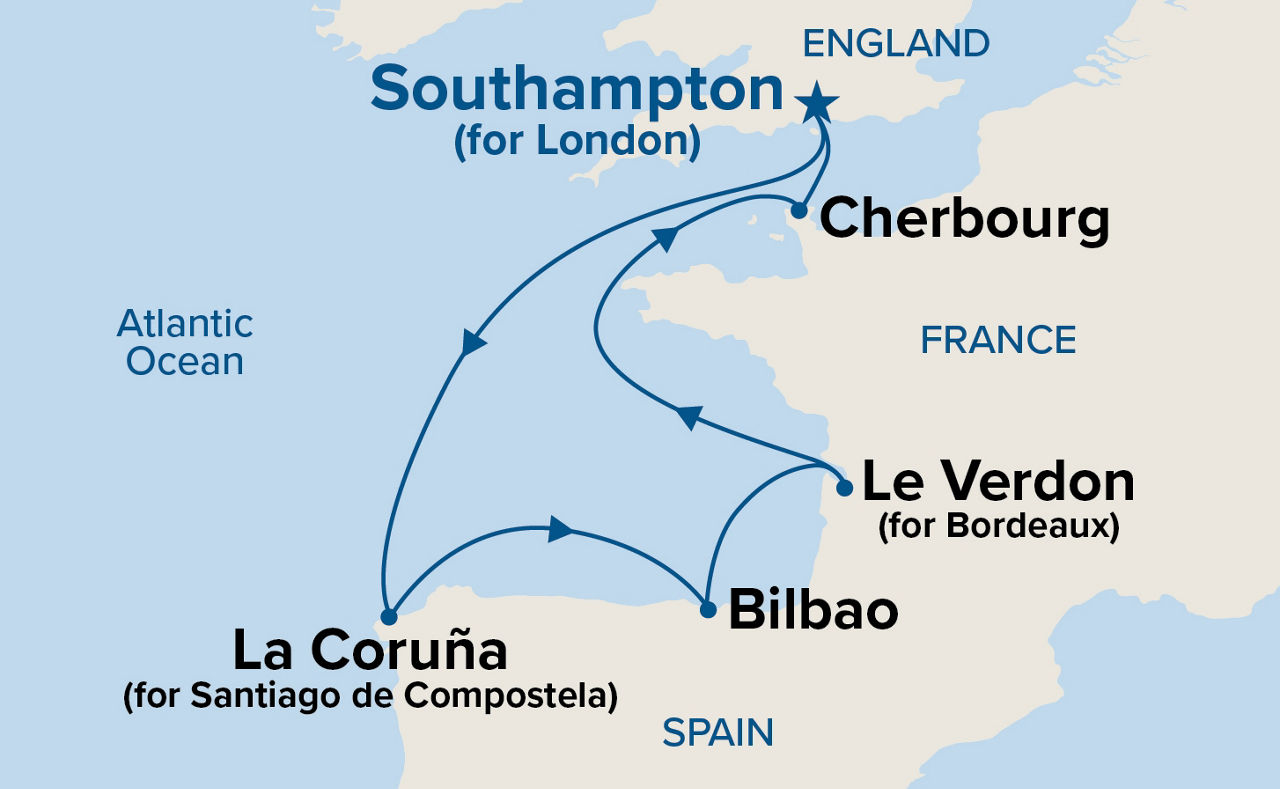 Spain & France — Itinerary Map