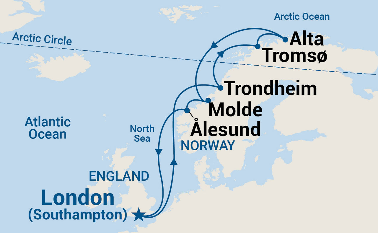 Search for the Northern Lights — Itinerary Map