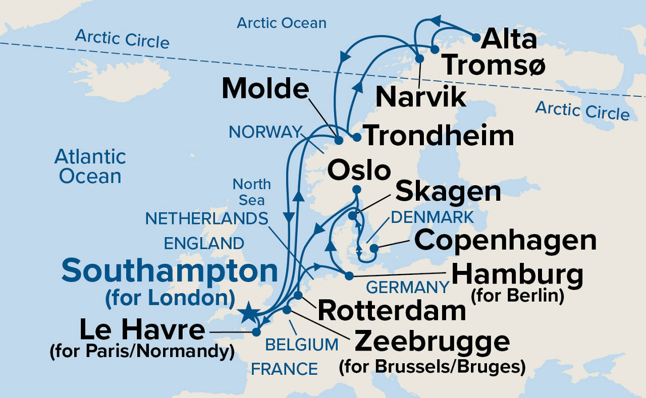 Northern Lights & European Capitals Explorer — Itinerary Map