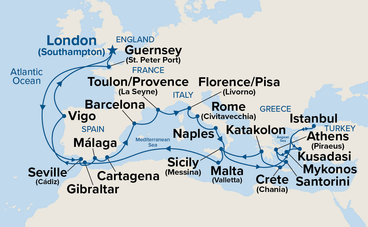 Mediterranean Marvel — Itinerary Map