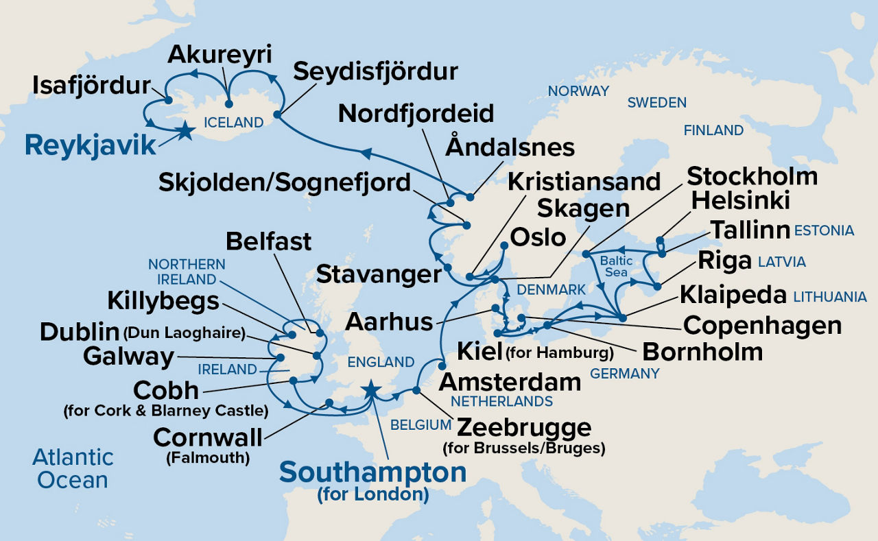 Northern Europe Explorer — Itinerary Map