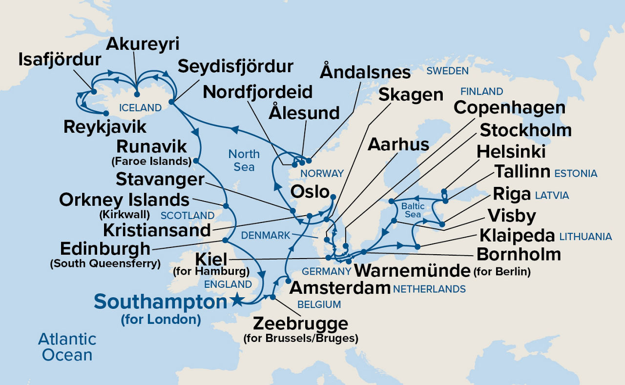 Northern Europe Explorer — Itinerary Map