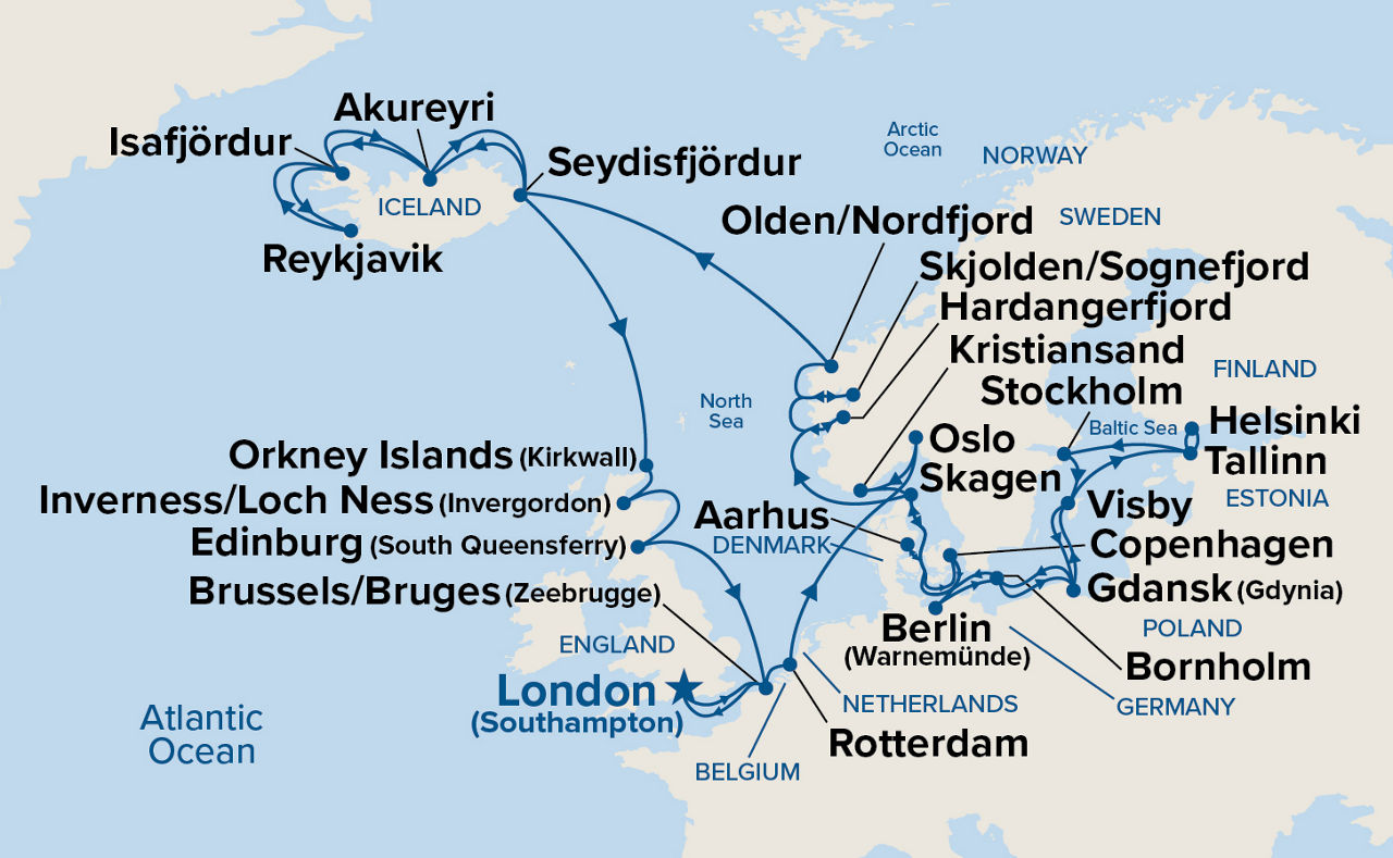 Northern Europe Explorer — Itinerary Map