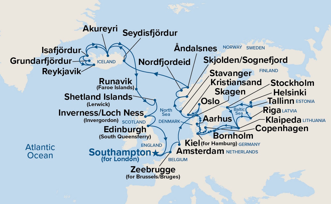 Northern Europe Explorer — Itinerary Map