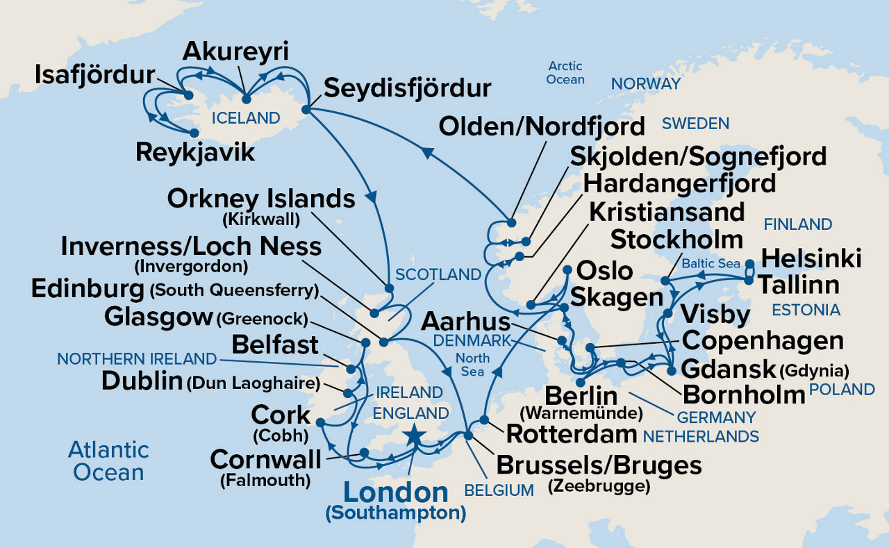 Northern Europe Explorer — Itinerary Map