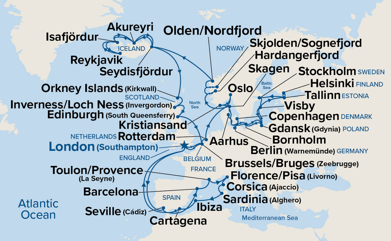 Ultimate European Journey — Itinerary Map