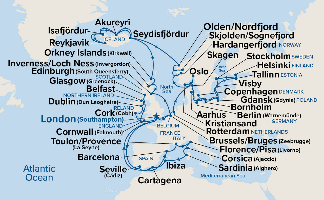 Ultimate European Journey — Itinerary Map
