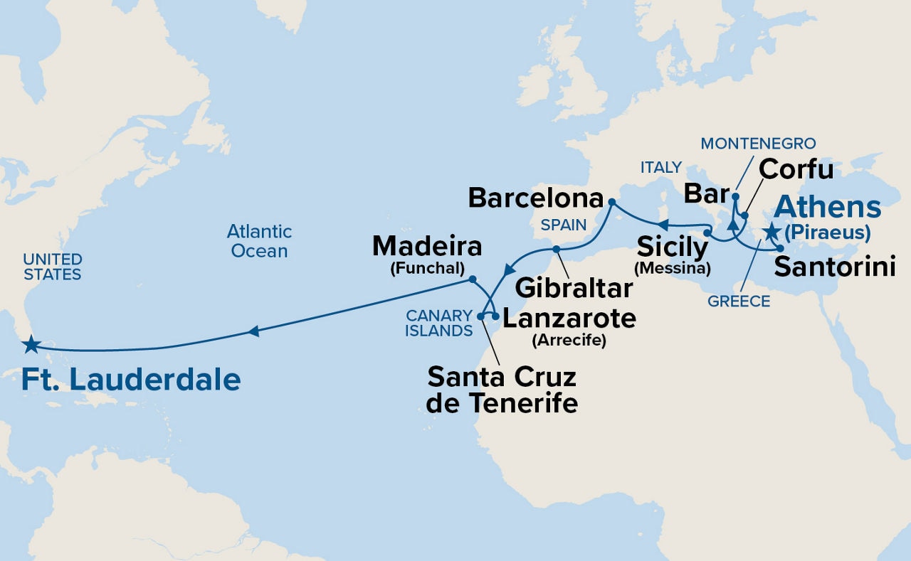 Western Mediterranean Grand Adventure — Itinerary Map