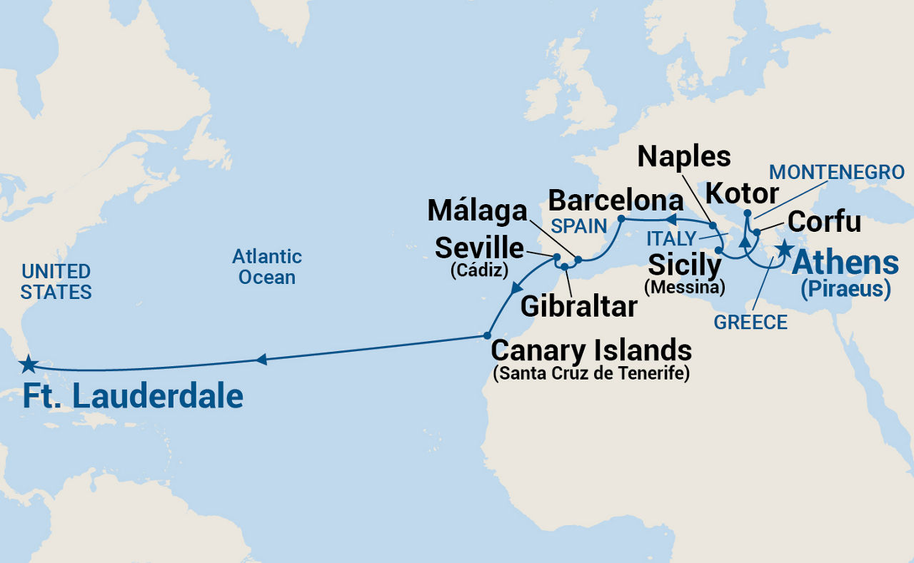 Western Mediterranean Grand Adventure — Itinerary Map