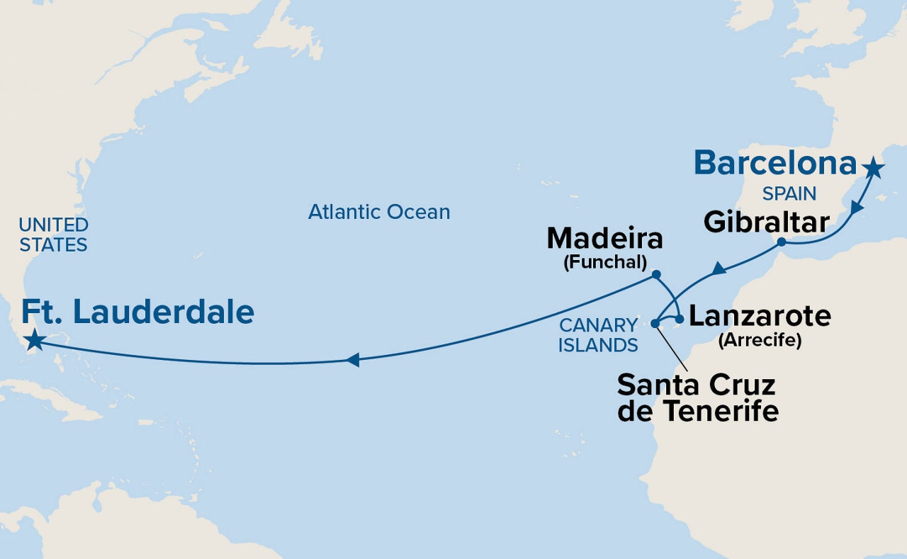 Western Europe Passage — Itinerary Map