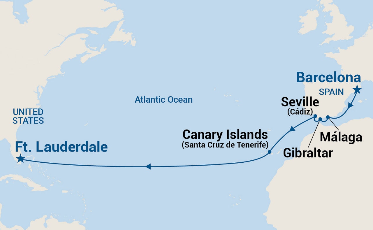 Western Europe Passage — Itinerary Map