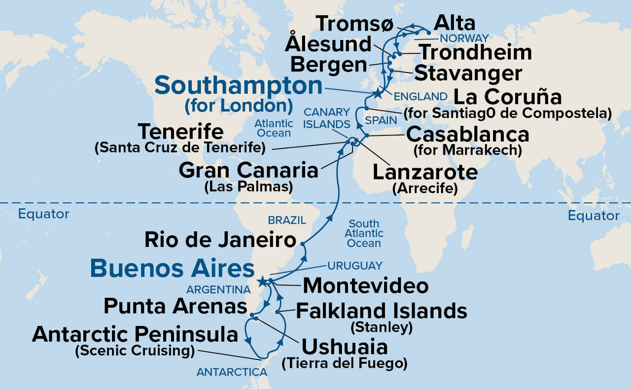 Ultimate Pole-to-Pole Odyssey — Itinerary Map