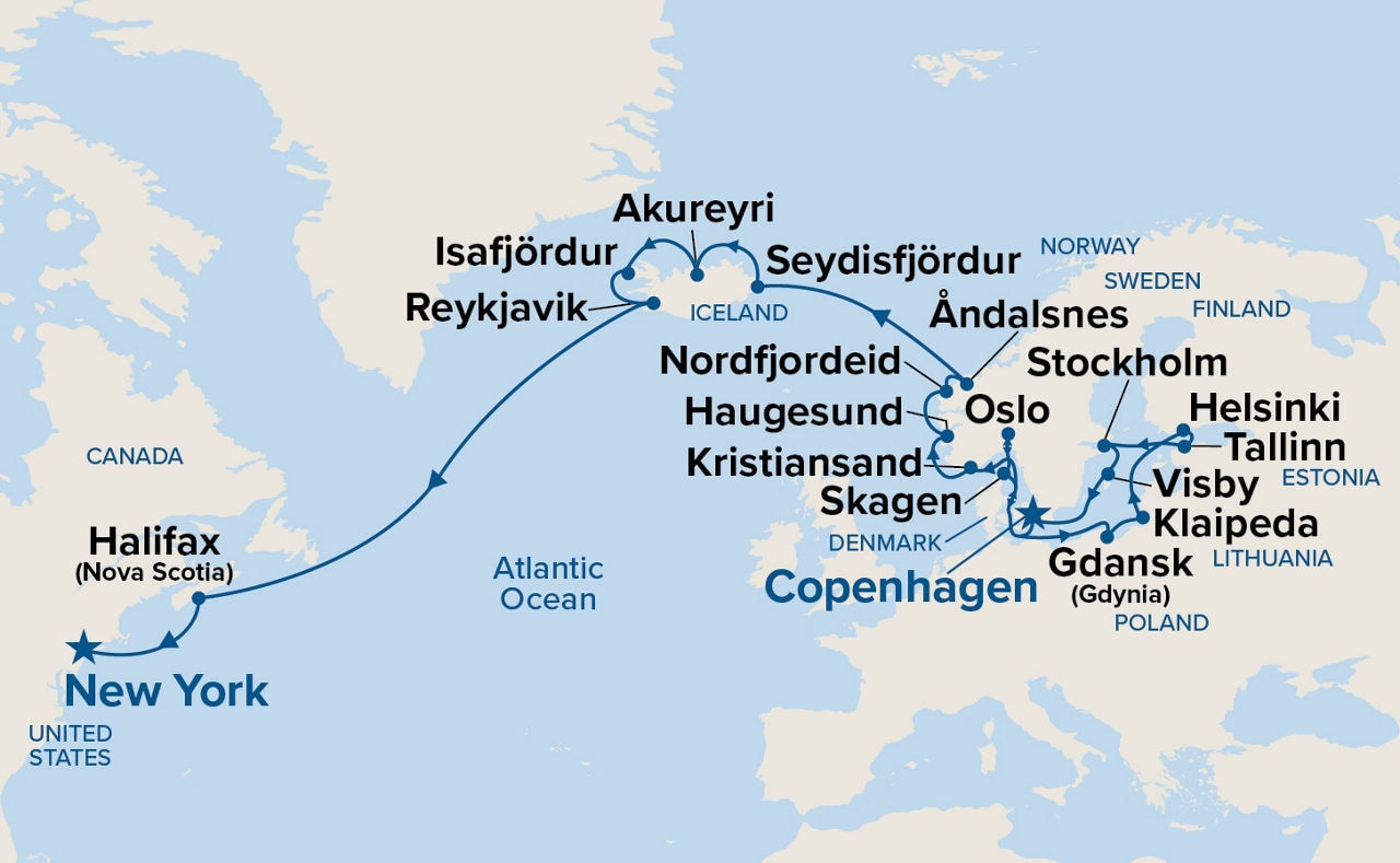 Fire, Ice & Norwegian Grand Adventure — Itinerary Map