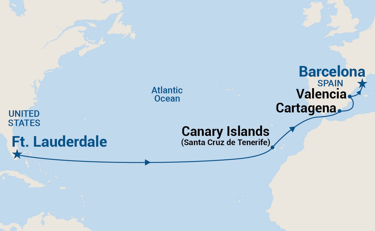 Spanish Passage — Itinerary Map
