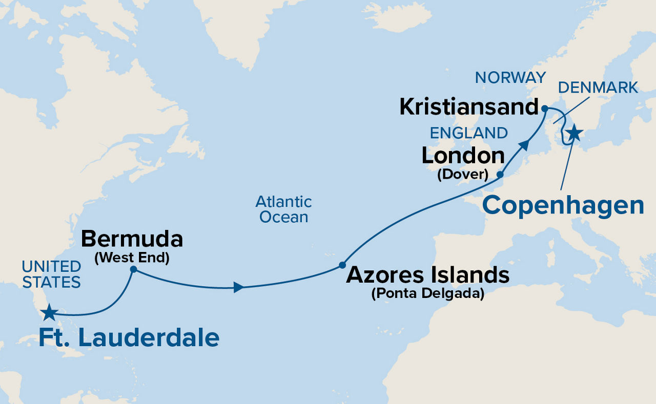 Northern Europe Passage — Itinerary Map