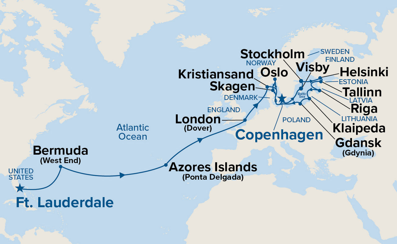 Scandinavia & Baltic Grand Adventure — Itinerary Map