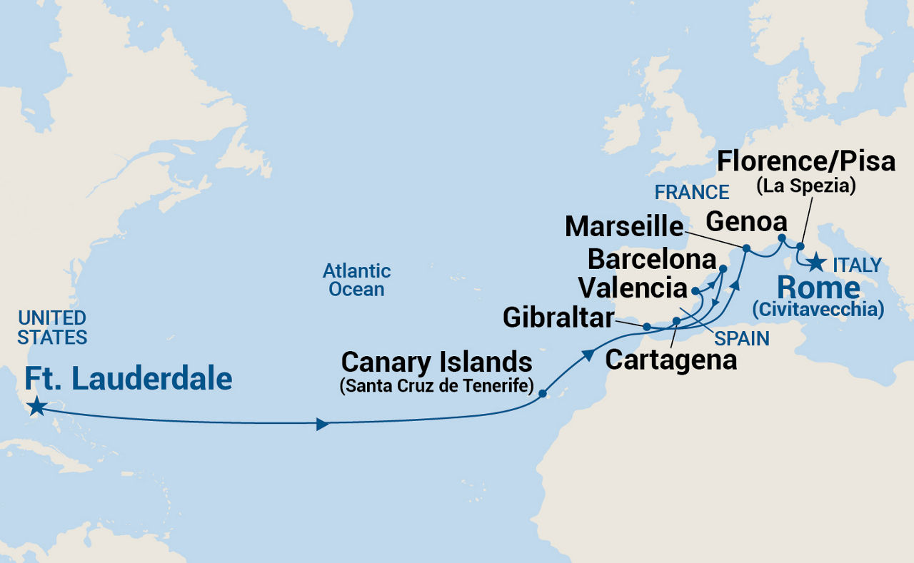 Mediterranean Grand Adventure — Itinerary Map
