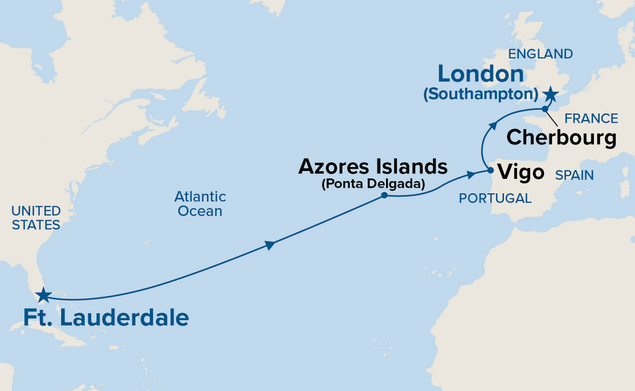 Western Europe Passage — Itinerary Map
