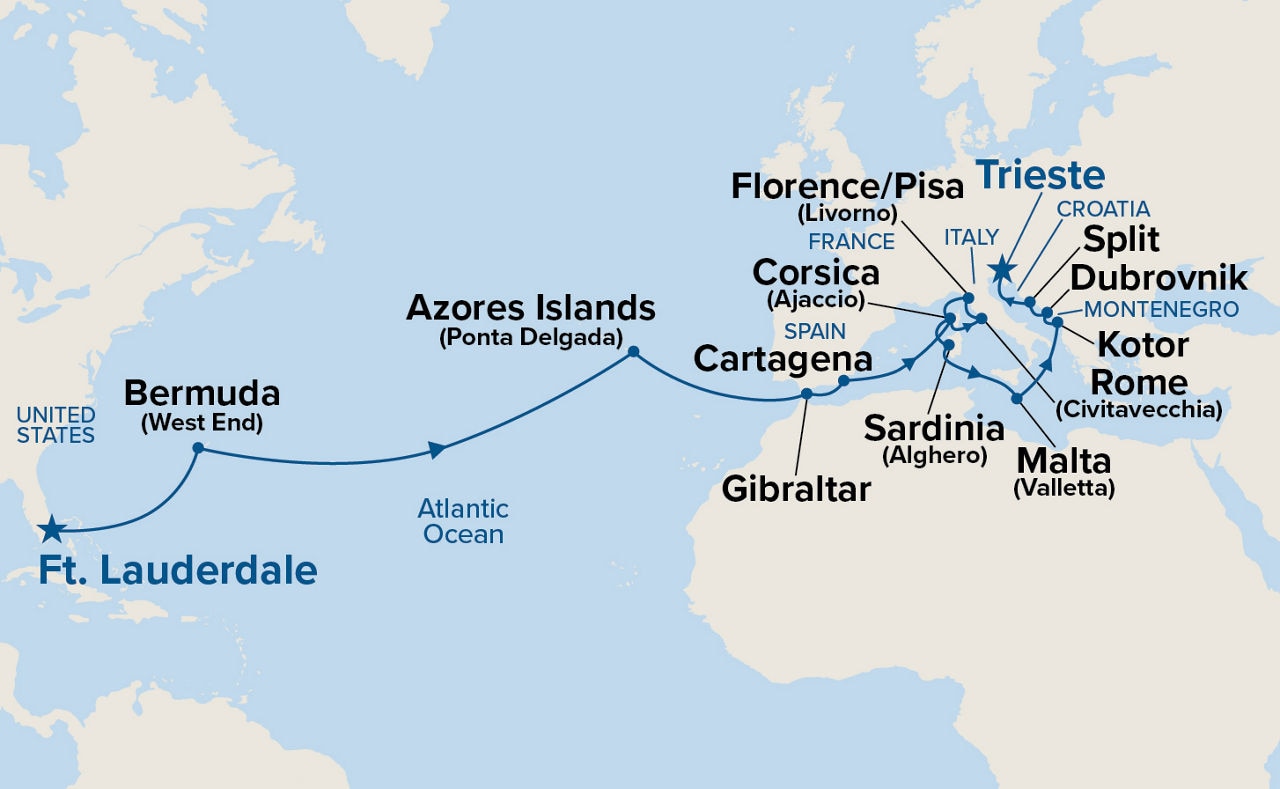 Western Mediterranean & Adriatic Grand Adventure — Itinerary Map