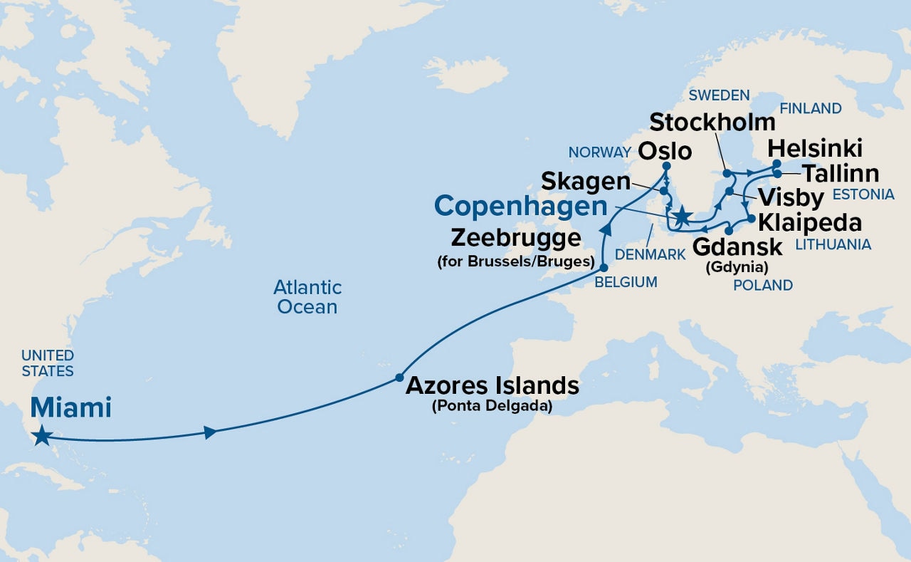 Scandinavia & Baltic Grand Adventure — Itinerary Map