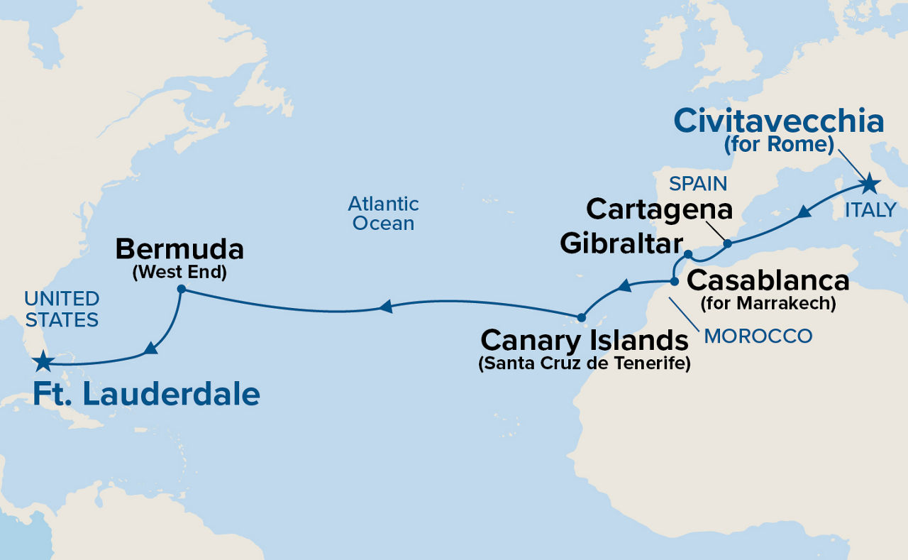 Canary Islands & Moroccan Passage — Itinerary Map