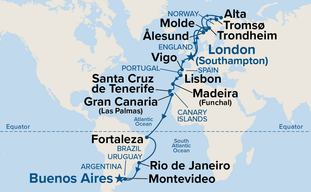Northern Lights Grand Adventure — Itinerary Map