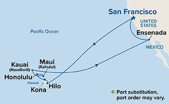 Hawaiian Islands Holiday — Itinerary Map