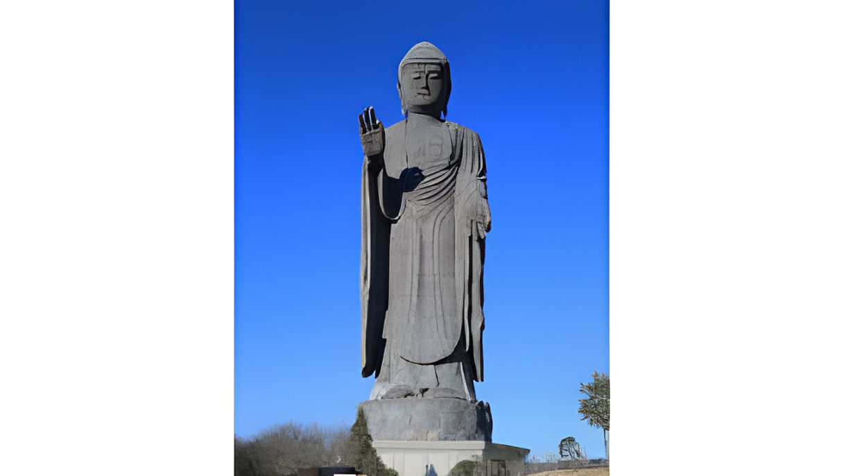 Ushiku Buddha and Mt. Tsukuba