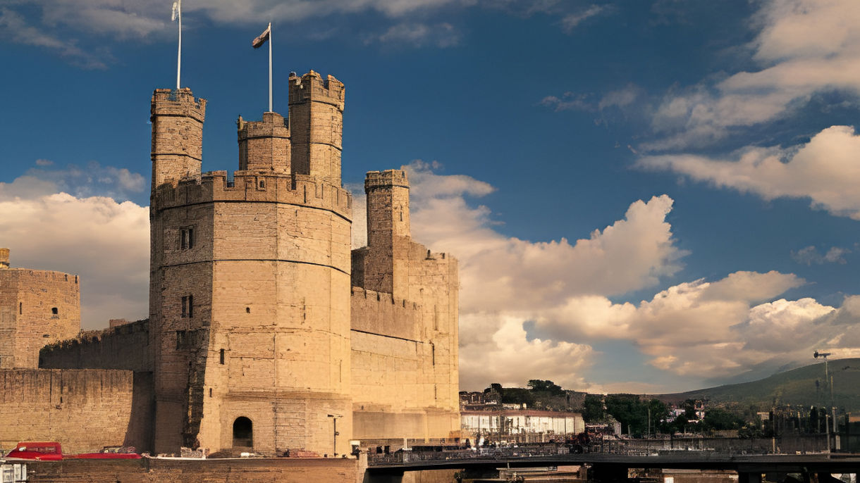Caernarfon Castle & Snowdonia Mountains