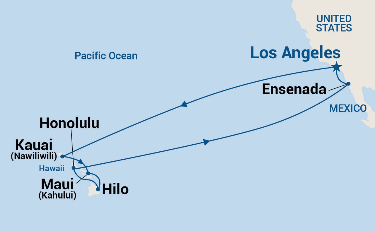 Hawaiian Islands Holiday — Itinerary Map