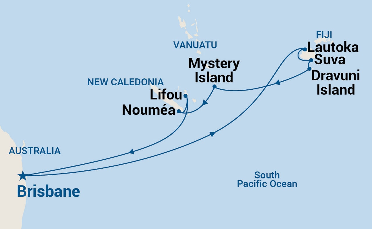 Fiji & South Pacific — Itinerary Map