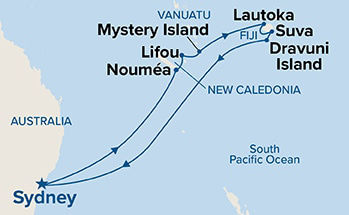 Fiji & South Pacific — Itinerary Map